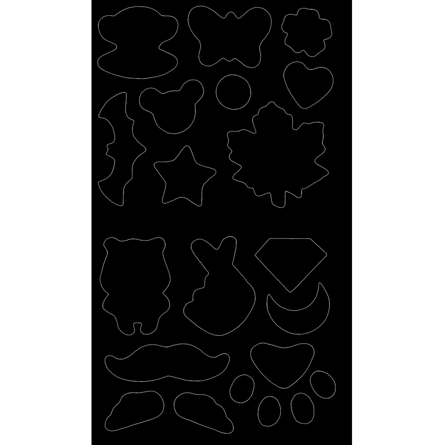 Патчи * (уп. 10 шт) самокл. в листе 16 видов/14,5х24 см, арт.1/черный