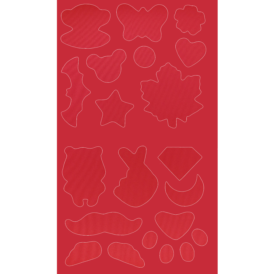 Патчи * (уп. 10 шт) самокл. в листе 16 видов/14,5х24 см, арт.1/(02) красный