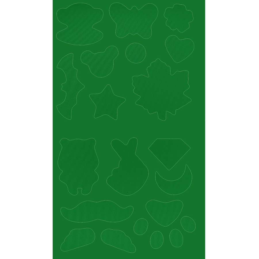 Патчи * (уп. 10 шт) самокл. в листе 16 видов/14,5х24 см, арт.1/(06) зеленый
