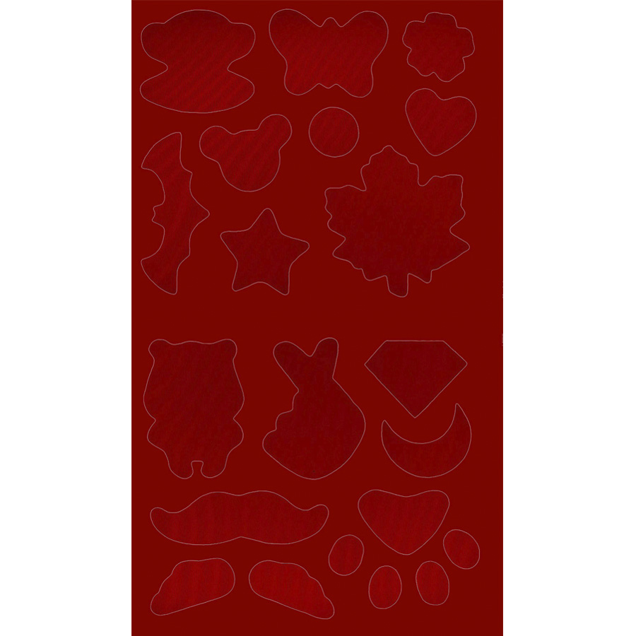 Патчи * (уп. 10 шт) самокл. в листе 16 видов/14,5х24 см, арт.1/(09) бордовый