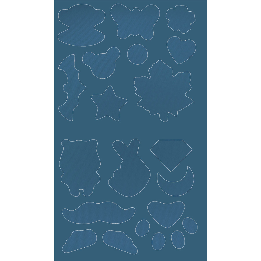 Патчи * (уп. 10 шт) самокл. в листе 16 видов/14,5х24 см, арт.1/(11) бирюзовый