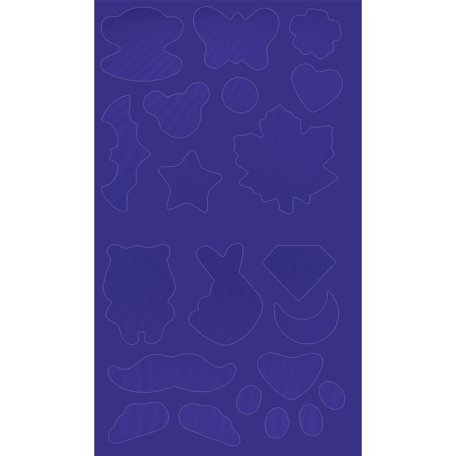 Патчи * (уп. 10 шт) самокл. в листе 16 видов/14,5х24 см, арт.1/(26) васильковый