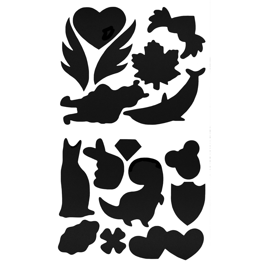 Патчи * (уп. 10 шт) самокл. в листе 15 видов/14,5х24 см, арт.2/черный