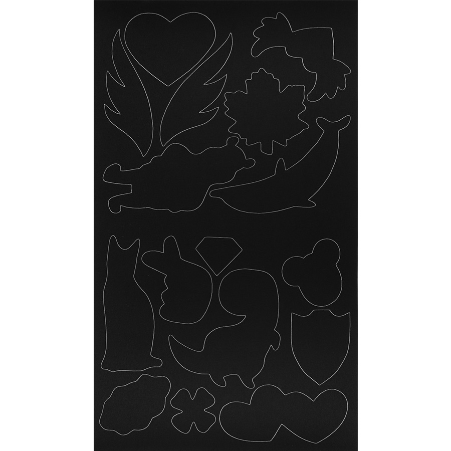 Патчи * (уп. 10 шт) самокл. в листе 15 видов/14,5х24 см, арт.2/черный