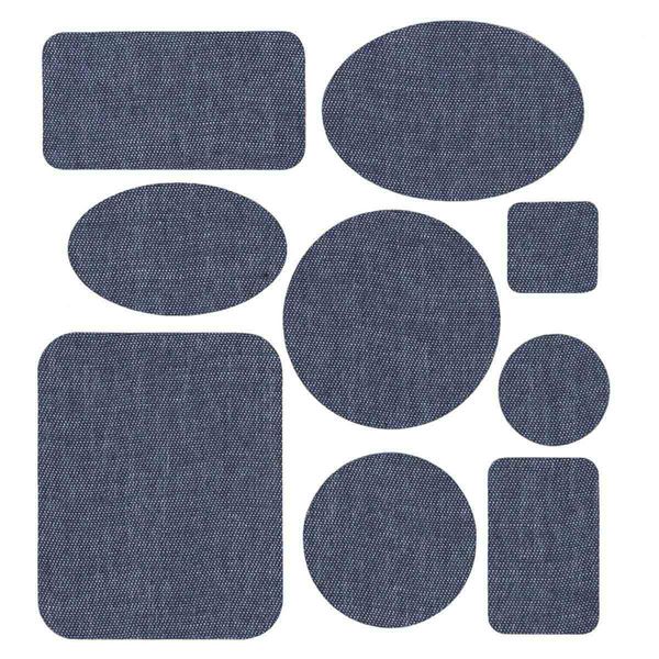 Патчи * (уп. 1 комп. х 5 листов) самокл. в листе 9 видов, под джинсу, синий