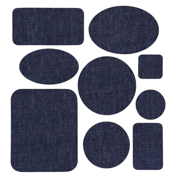 Патчи * (уп. 1 комп. х 5 листов) самокл. в листе 9 видов, под джинсу, темно-синий