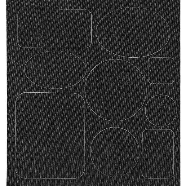 Патчи * (уп. 1 комп. х 5 листов) самокл. в листе 9 видов, под джинсу, черный