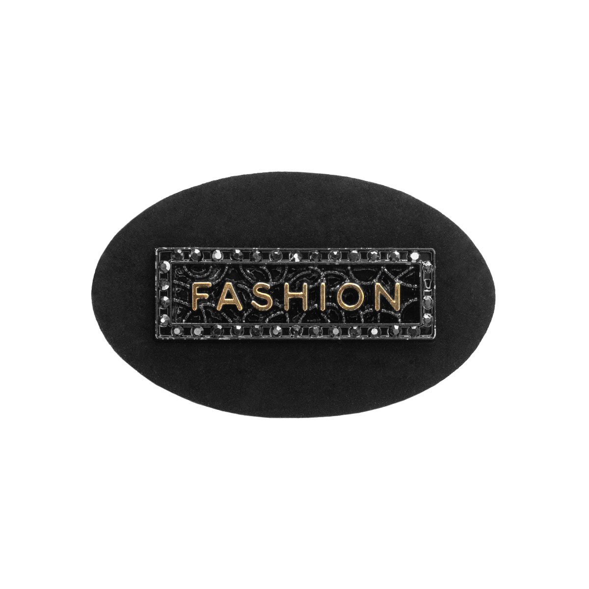 Лейбл пришивной арт.242 (уп.10шт) 50х30 мм &quot;FASHION&quot; с металл. вставкой