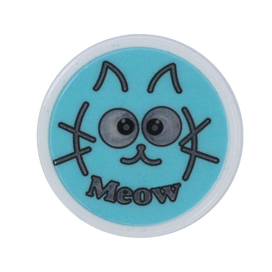 Светоотражающая нашивка-катафот &quot;Meow&quot; голубой диам. 40 мм (уп. 10 шт.)