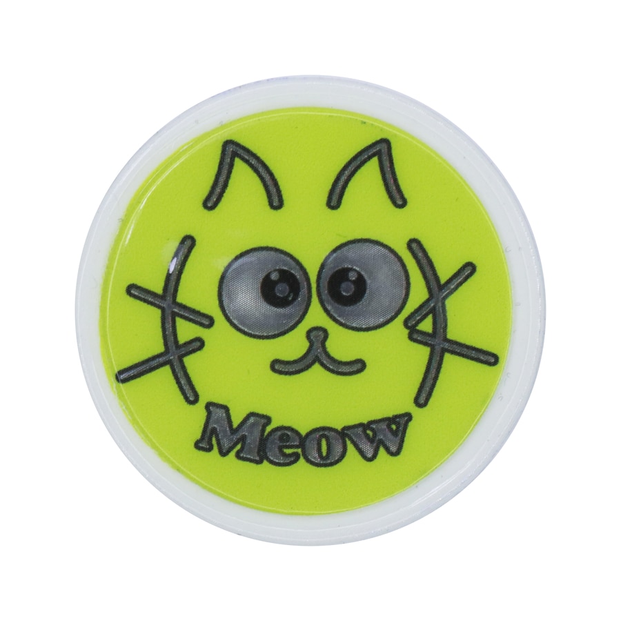 Светоотражающая нашивка-катафот &quot;Meow&quot; св. салатовый диам. 40 мм (уп. 10 шт.)