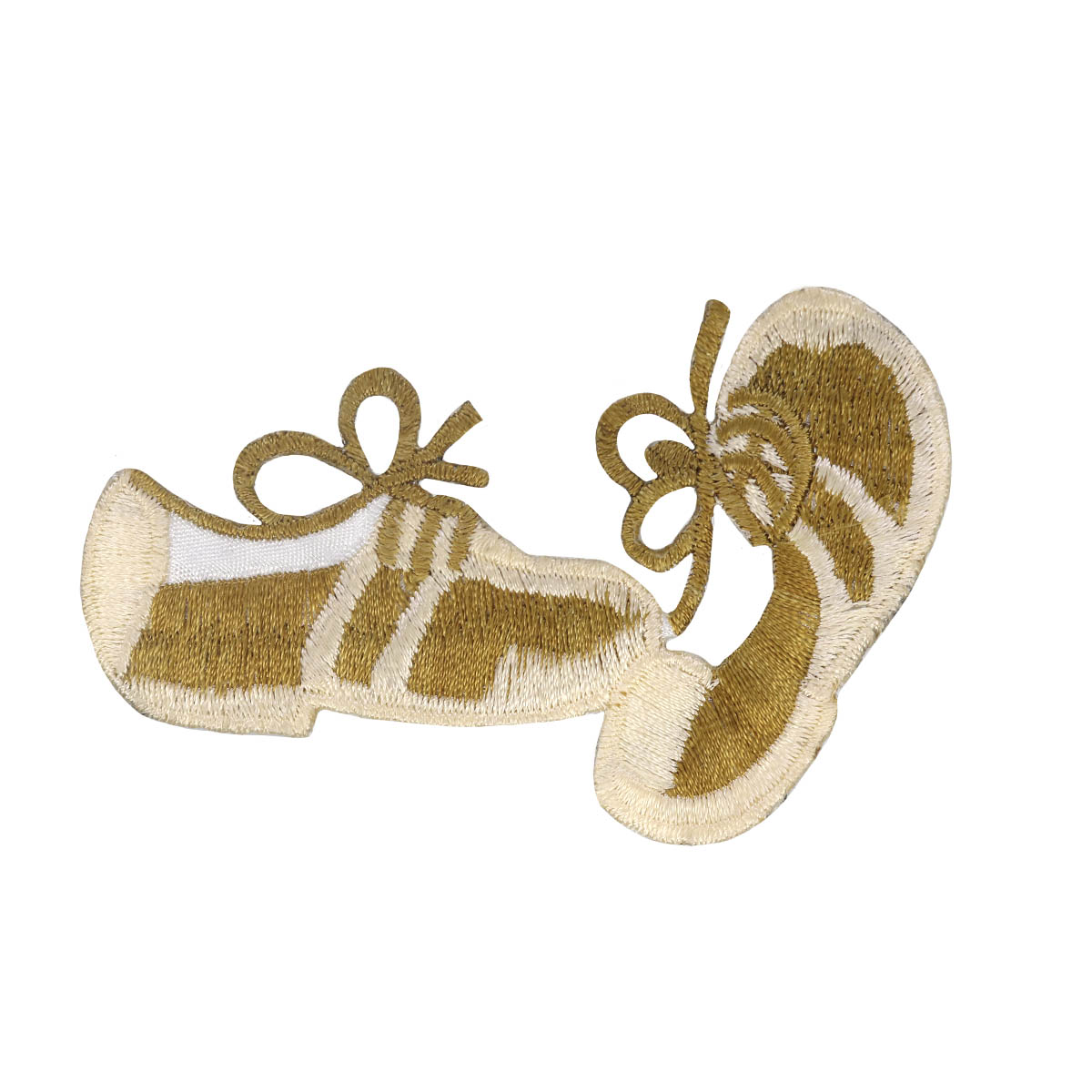 Термоаппликация (уп. 12 шт.) 7,5*5,0 см "Кеды" бежевый/горчичный