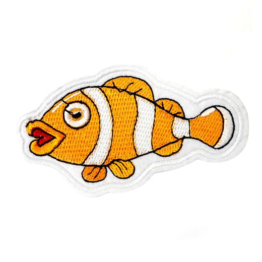 Термоаппликация (уп.10шт) арт. 40166-R2305 100х60 мм "Рыбка" оранжево-белый