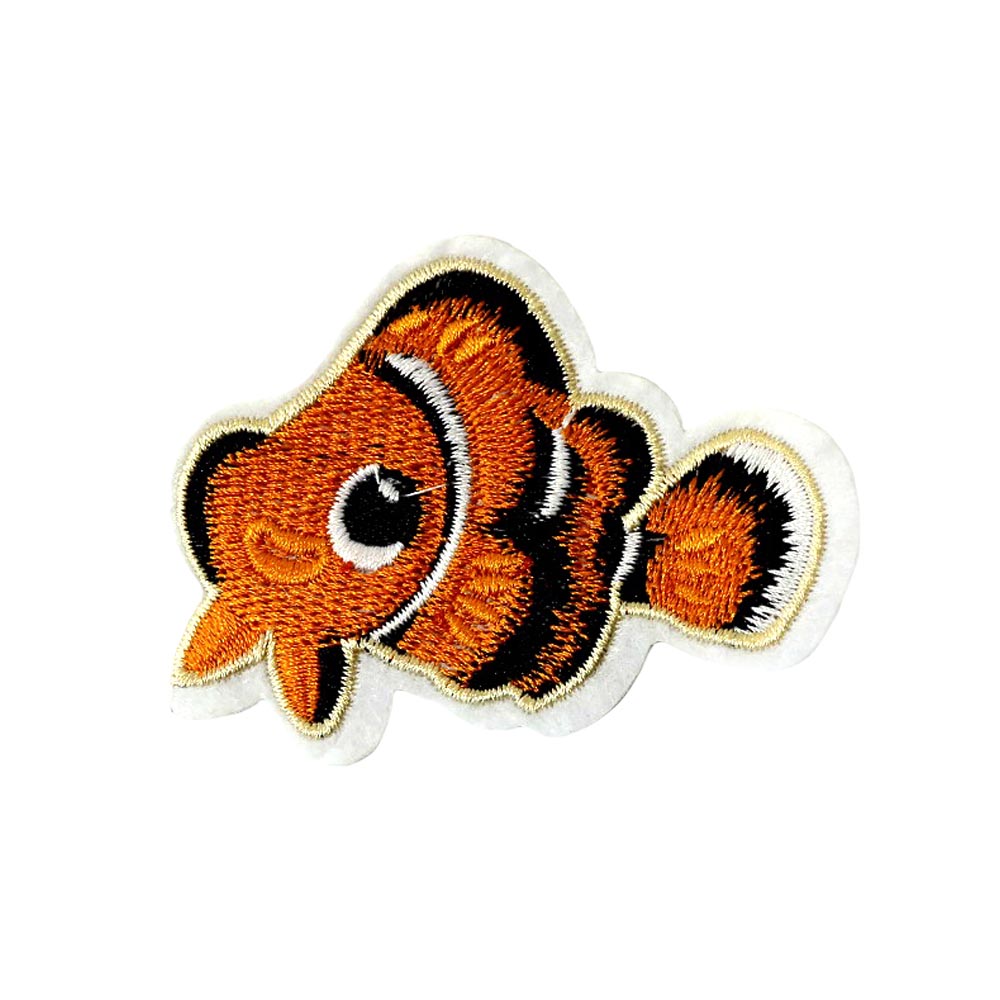 Термоаппликация (уп.10шт) арт. 40192-10/60х43 мм "Рыбка" оранжевый