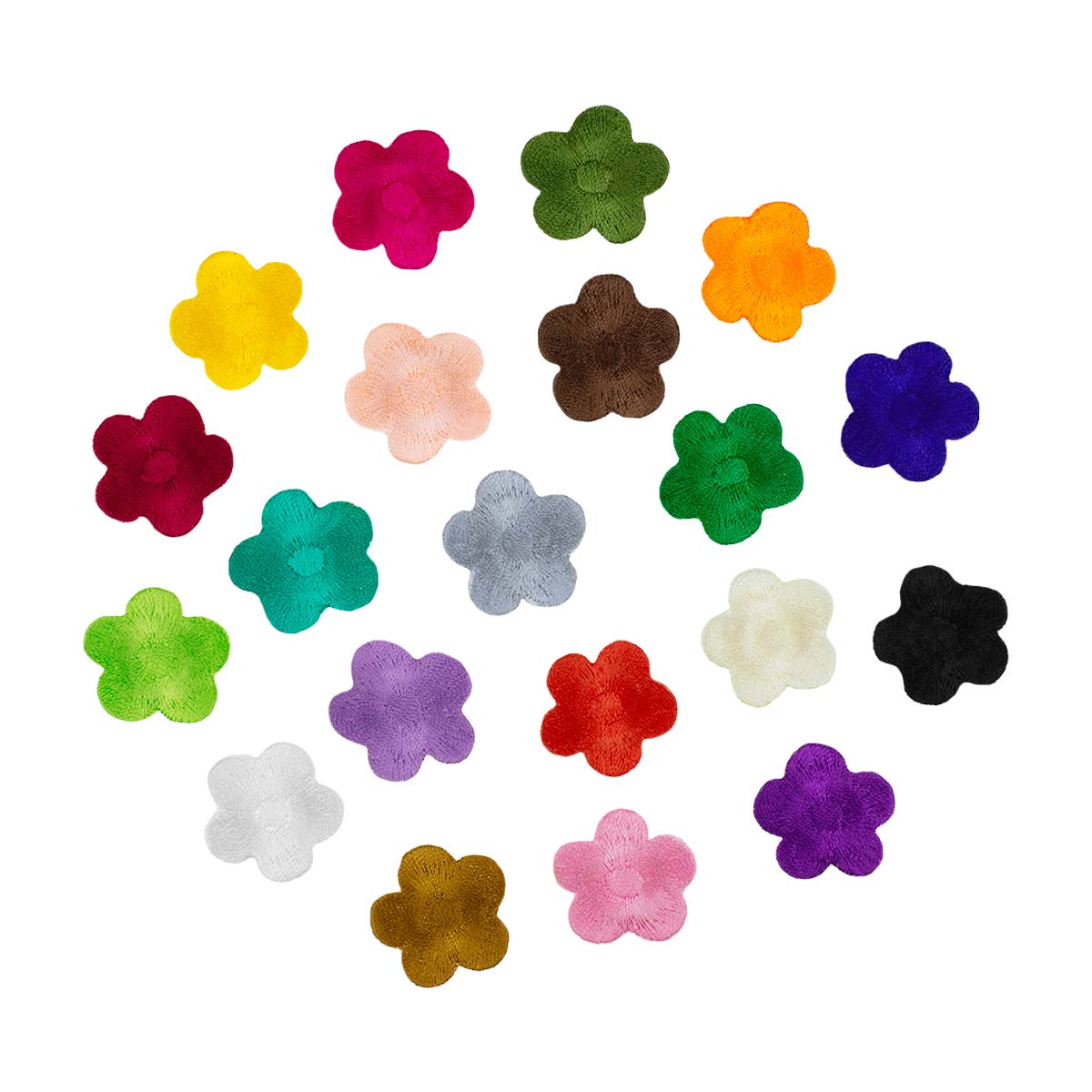 Термоаппликация (уп.50шт) арт. 1337 диам. 28 мм "Фиалки" ассорти