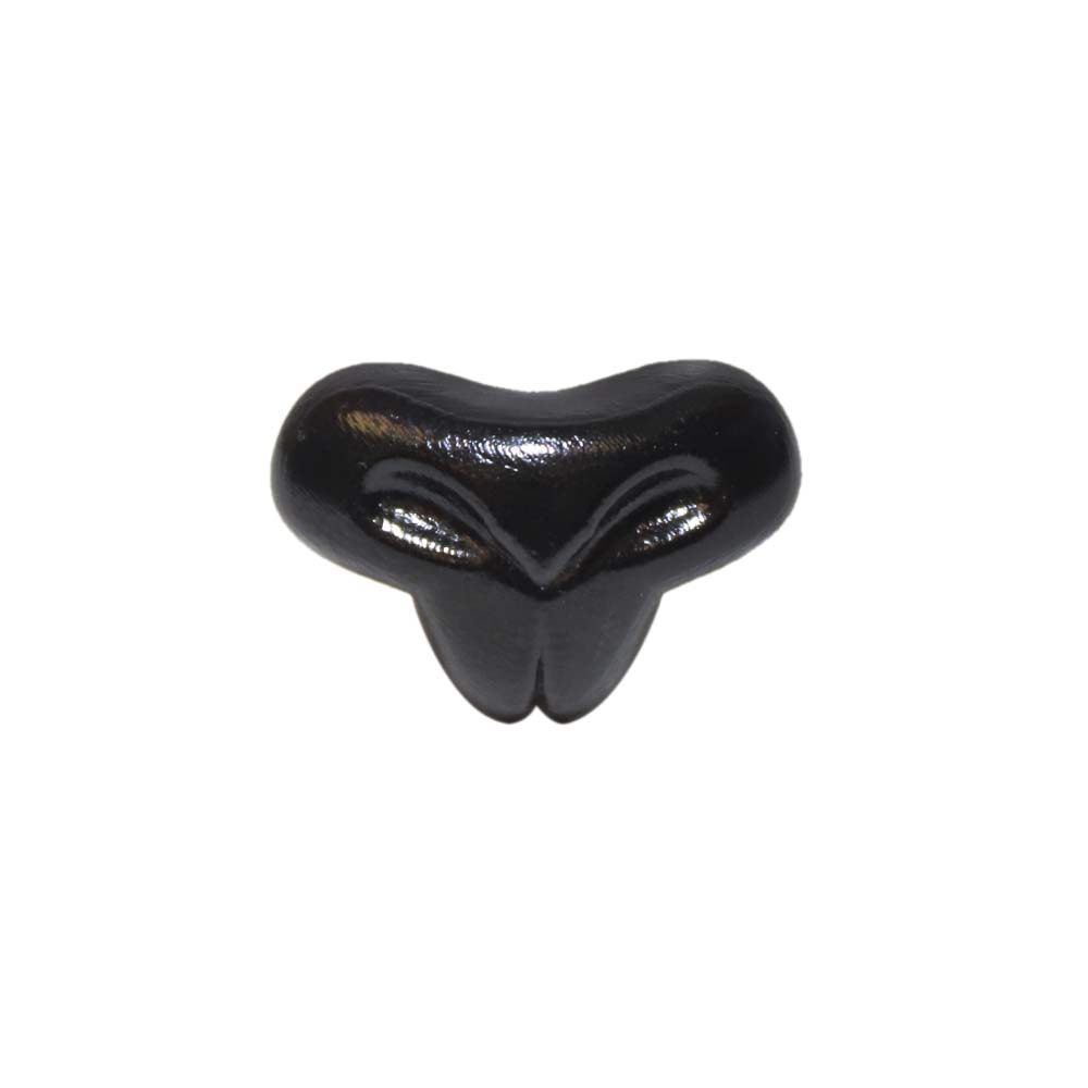 Нос для игрушек винтом (уп. 100шт) пластиковый резной 15*20 мм черный
