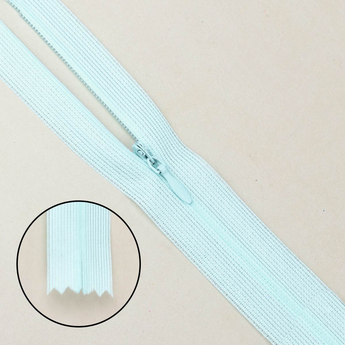 Молния "потайная" тип 0 20 см н/р (уп. 50 шт) № 122 ДС светло-голубой