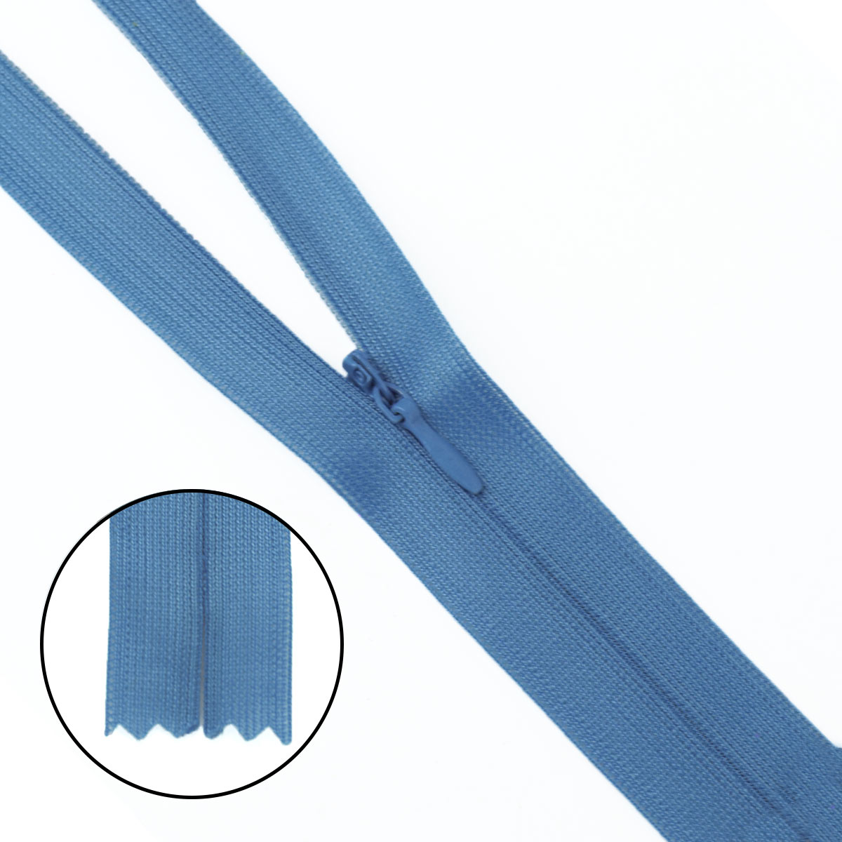 Молния "потайная" тип 0 20 см н/р (уп. 50 шт) № 131 ДС бирюза