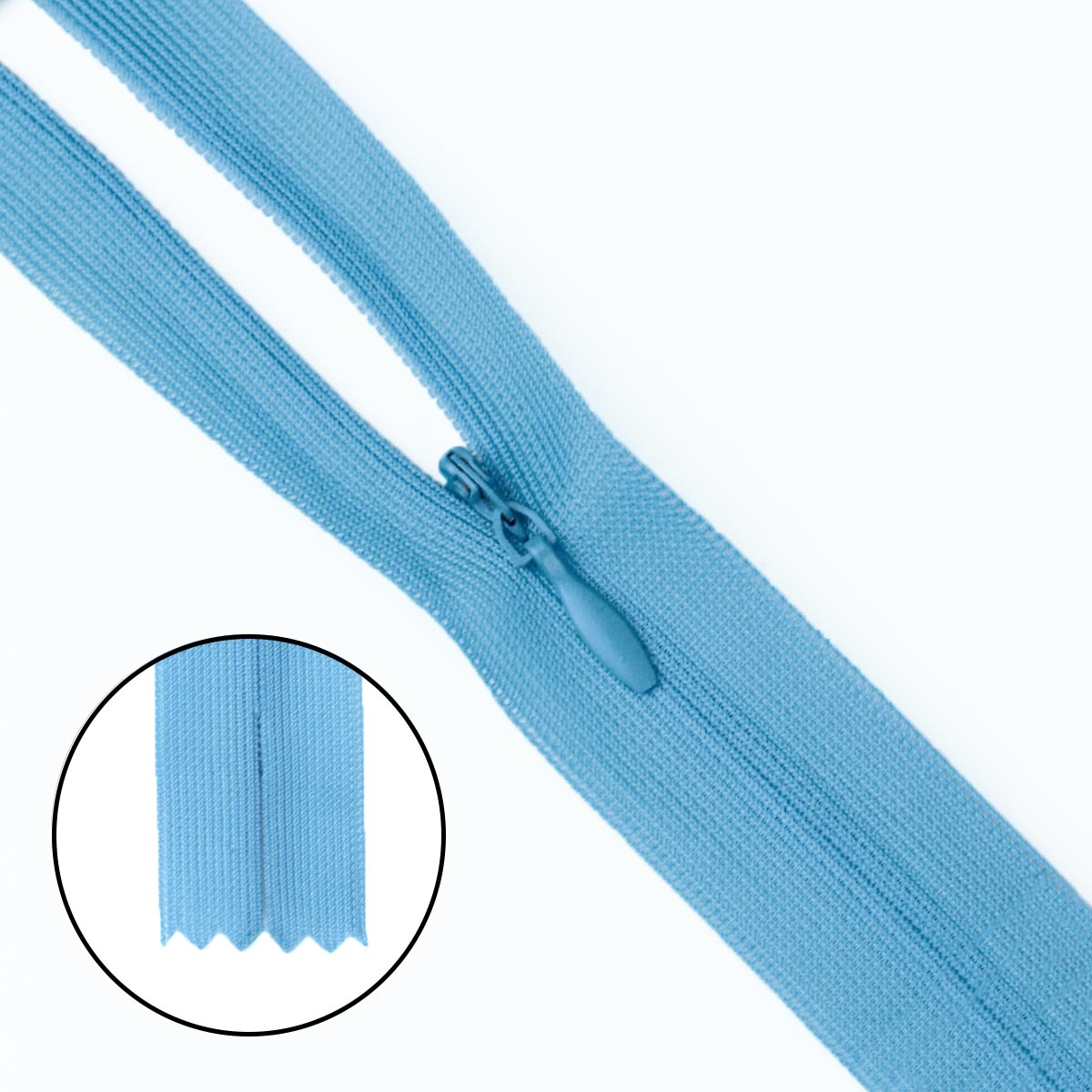 Молния "потайная" тип 0 20 см н/р (уп. 50 шт) № 146 ДС светло-бирюзовый