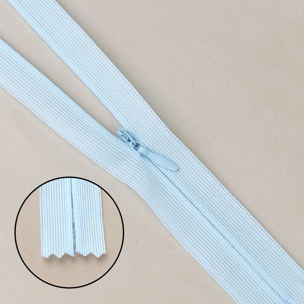 Молния "потайная" тип 0 20 см н/р (уп. 50 шт) № 169 ДС светло-голубой