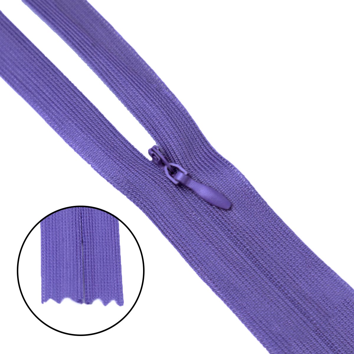Молния "потайная" тип 0 20 см н/р (уп. 50 шт) № 184 ДС темно-сиреневый