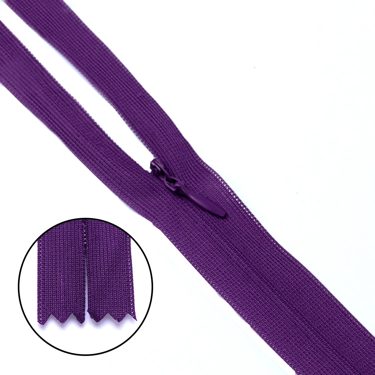 Молния "потайная" тип 0 20 см н/р (уп. 50 шт) № 203 ДС тёмно-фиолетовый
