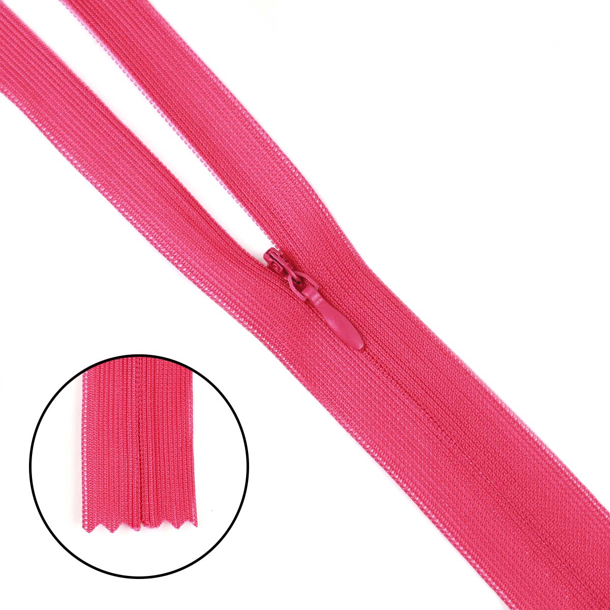 Молния "потайная" тип 0 20 см н/р (уп. 50 шт) № 225 ДС фуксия