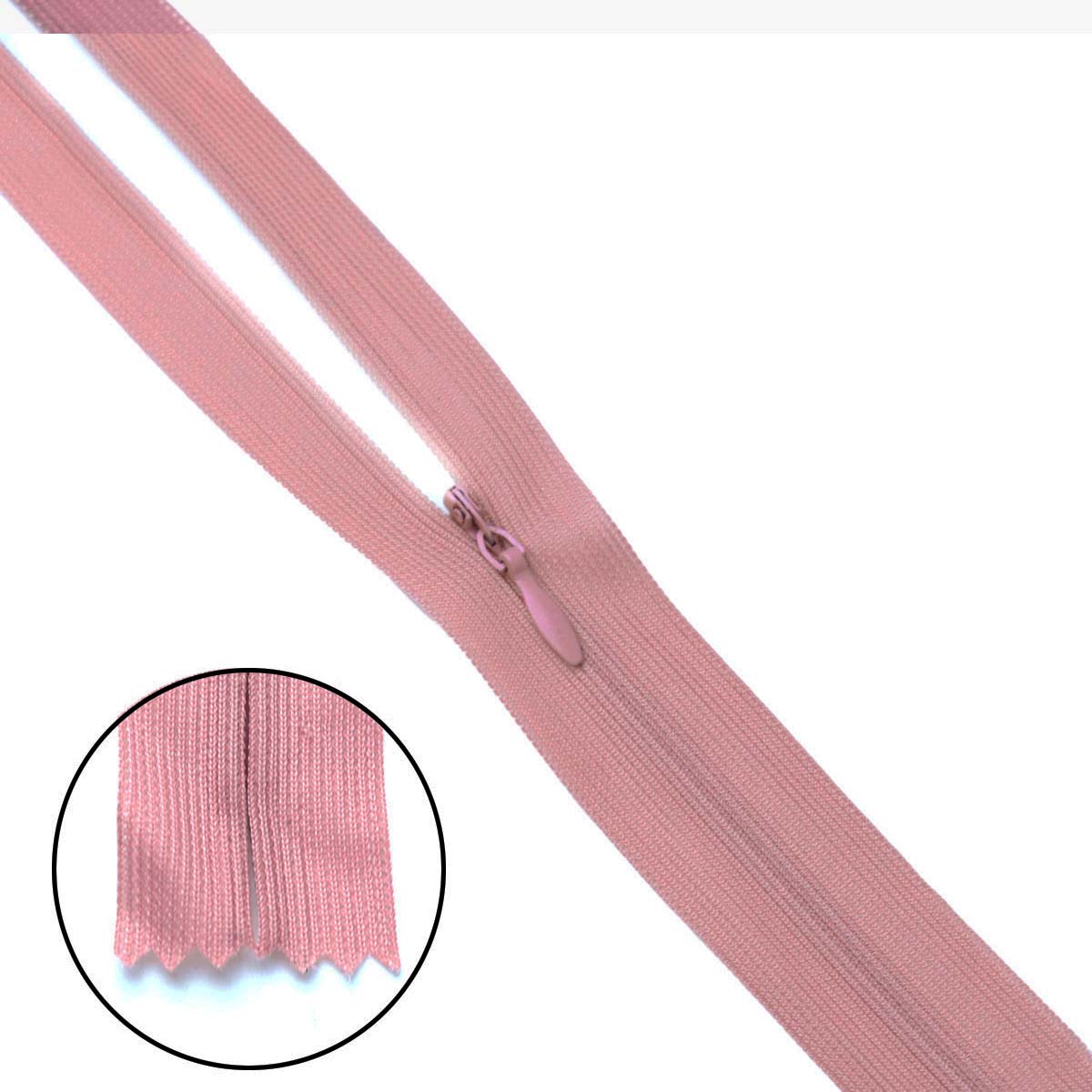 Молния "потайная" тип 0 20 см н/р (уп. 50 шт) № 235 ДС розово-пудровый