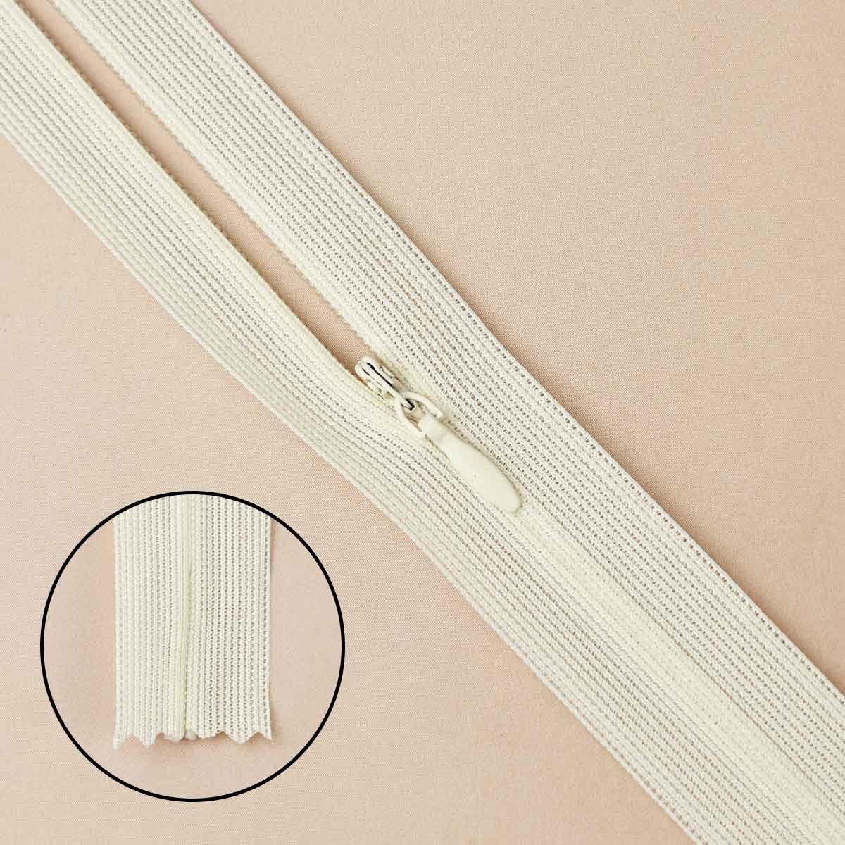 Молния "потайная" тип 0 20 см н/р (уп. 50 шт) № 286 ДС шампань