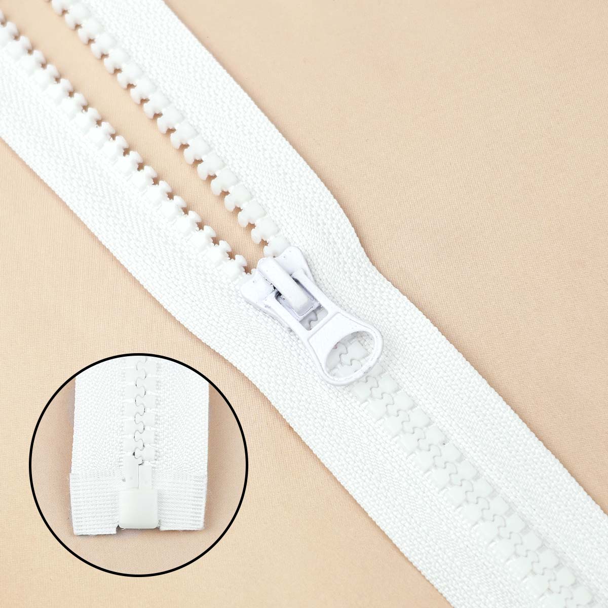 Молния "трактор" тип 8 1 замок 60 см № 001 ДС белый