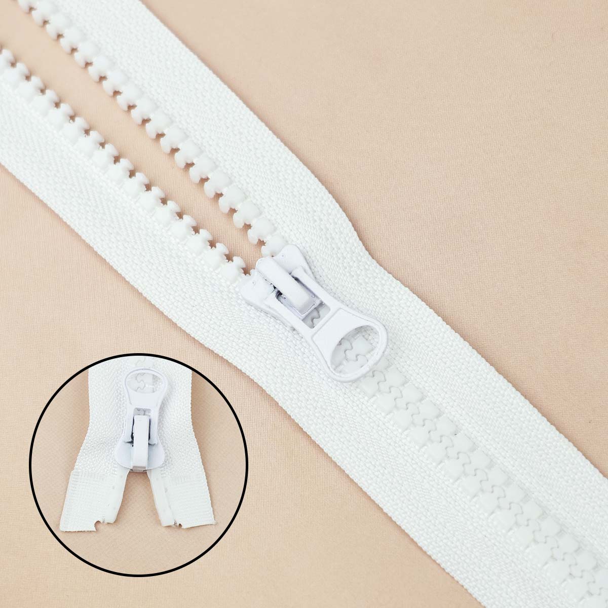 Молния "трактор" тип 8 2 замка 75 см № 001 ДС белый