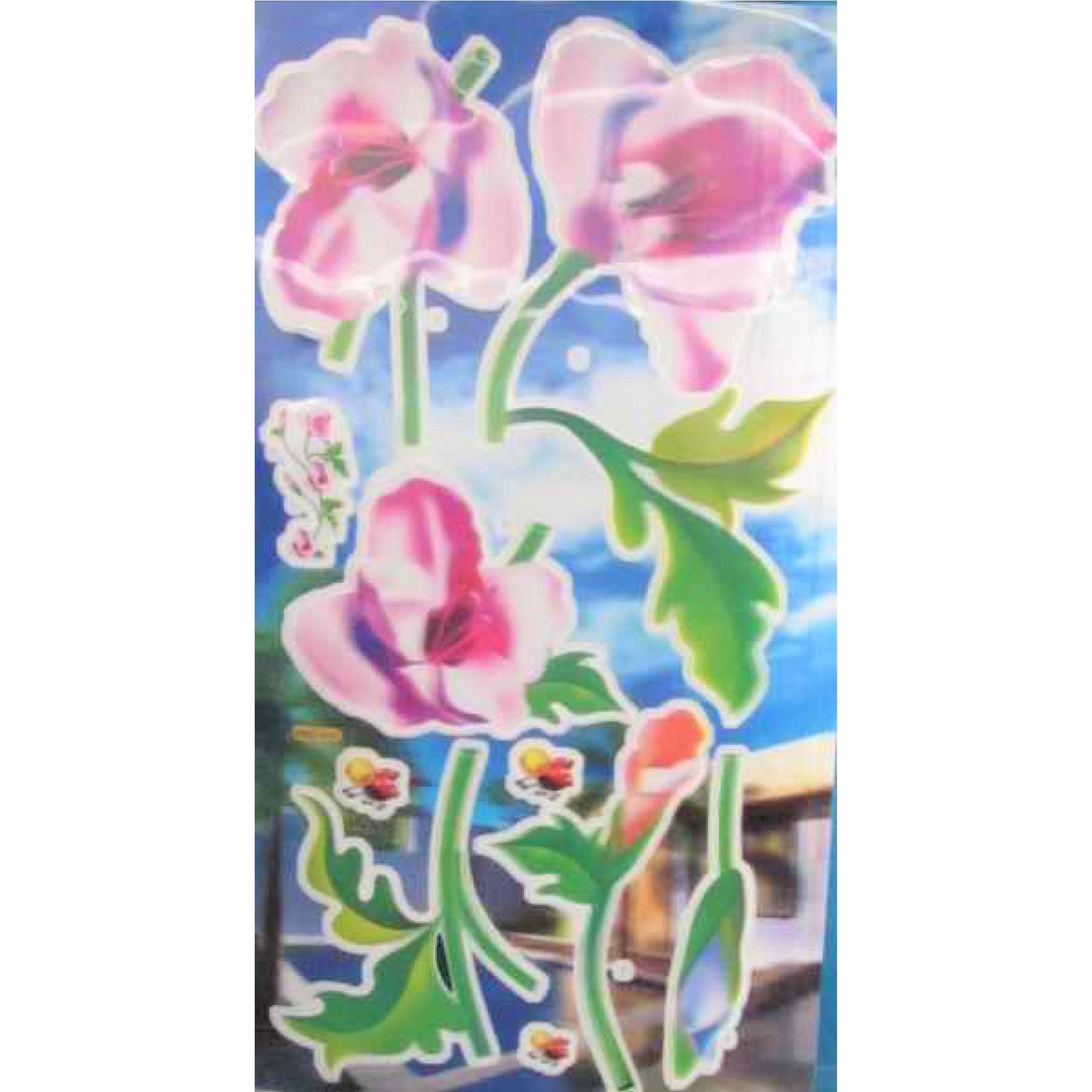 Наклейка для интерьера  3D арт. РМД - 605  (уп. - 1 лист)&quot;Розовый цветок&quot;