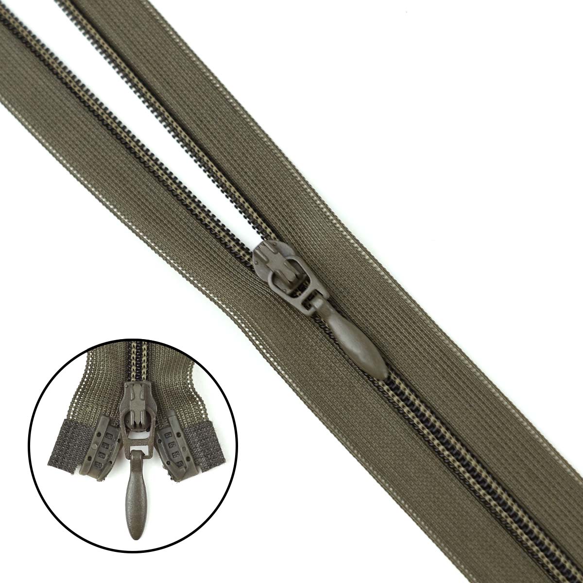 Спираль тип 3 разъемная 2 замка (нейлон) (уп. 10 шт) 35 см № 066 ДС темный хаки