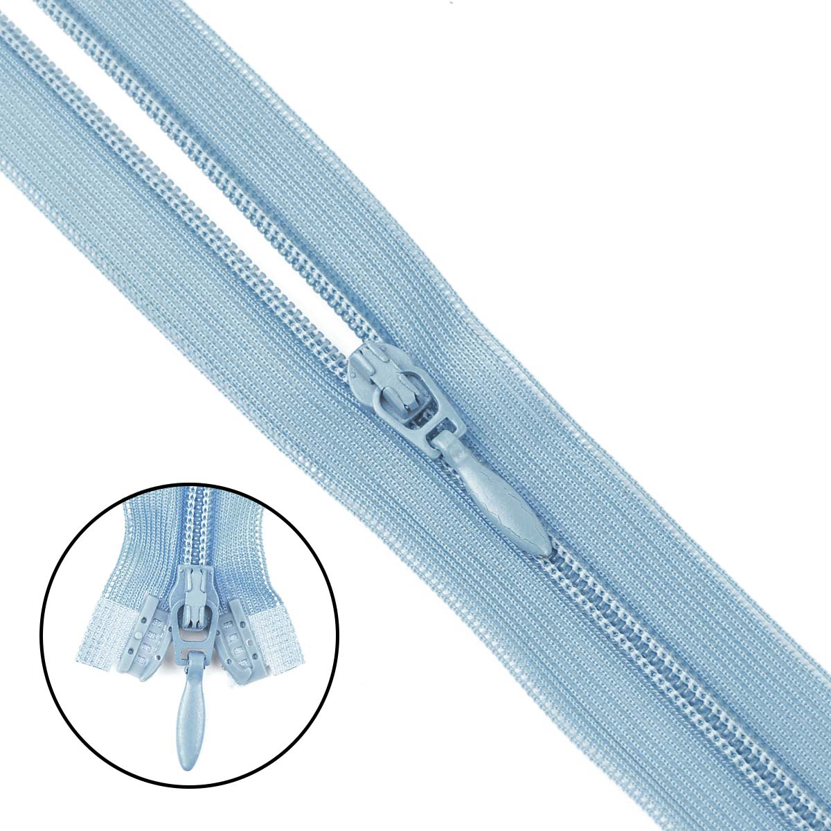 Спираль тип 3 разъемная 2 замка (нейлон) (уп. 10 шт) 35 см № 157 ДС голубой