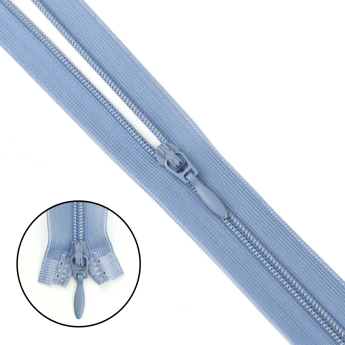 Спираль тип 3 разъемная 2 замка (нейлон) (уп. 10 шт) 35 см № 172 ДС голубой