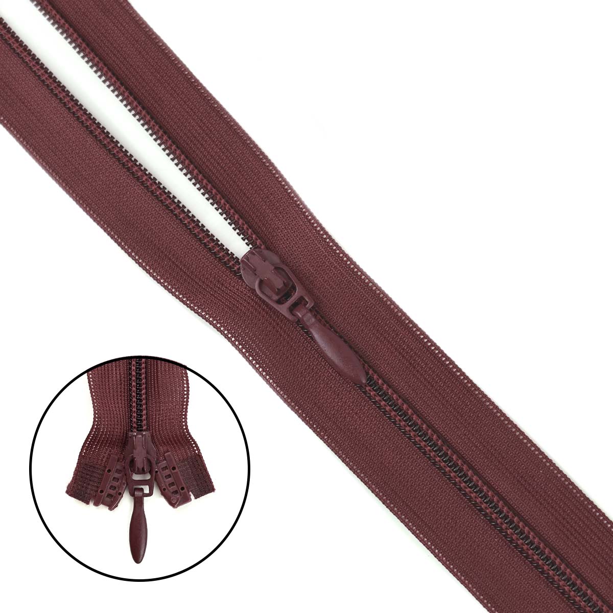 Спираль тип 3 разъемная 2 замка (нейлон) (уп. 10 шт) 35 см № 215 ДС бордо