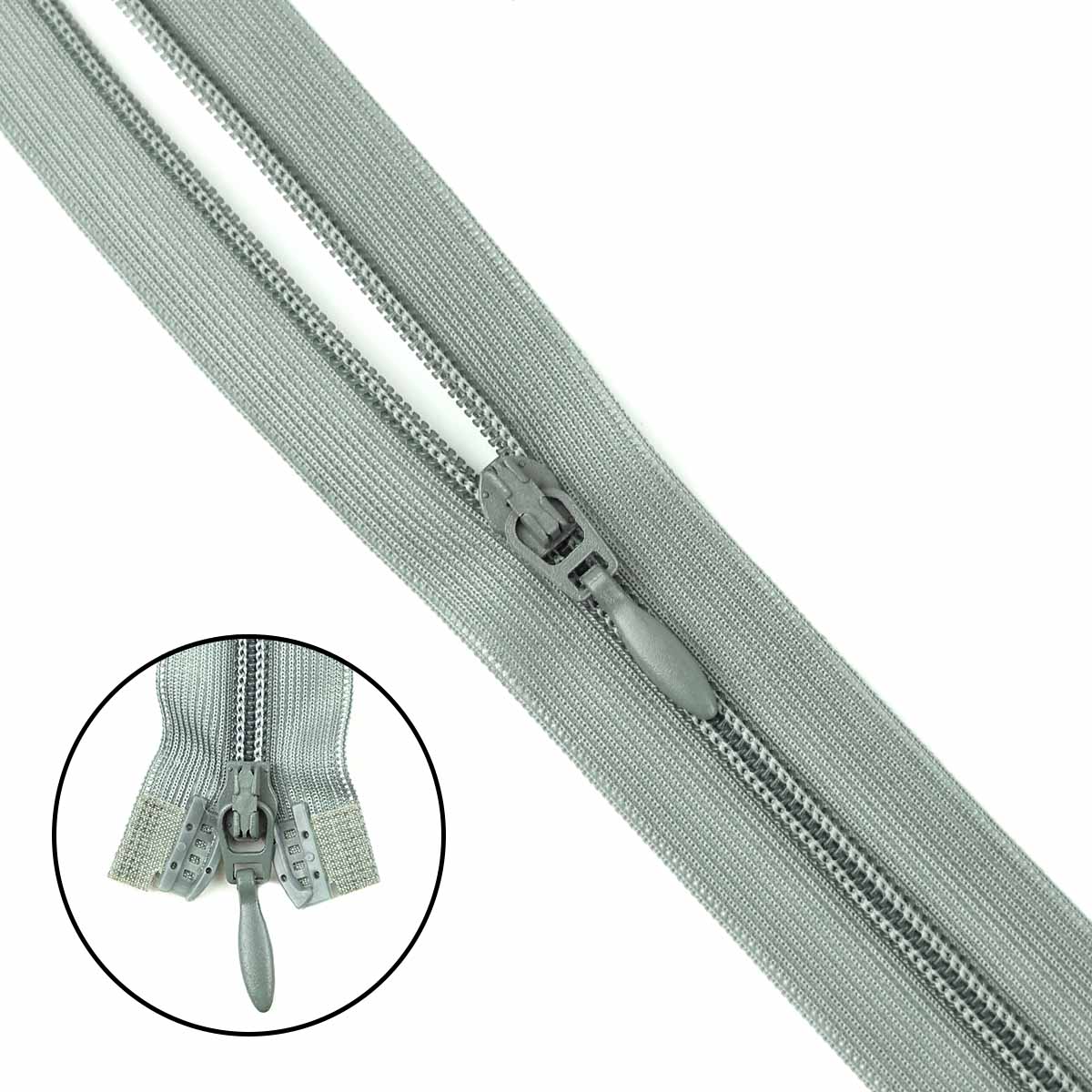 Спираль тип 3 разъемная 2 замка (нейлон) (уп. 10 шт) 50 см № 055 ДС серый хаки