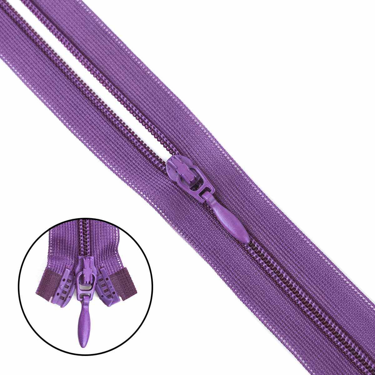 Спираль тип 3 разъемная 2 замка (нейлон) (уп. 10 шт) 50 см № 198 ДС фиолетовый