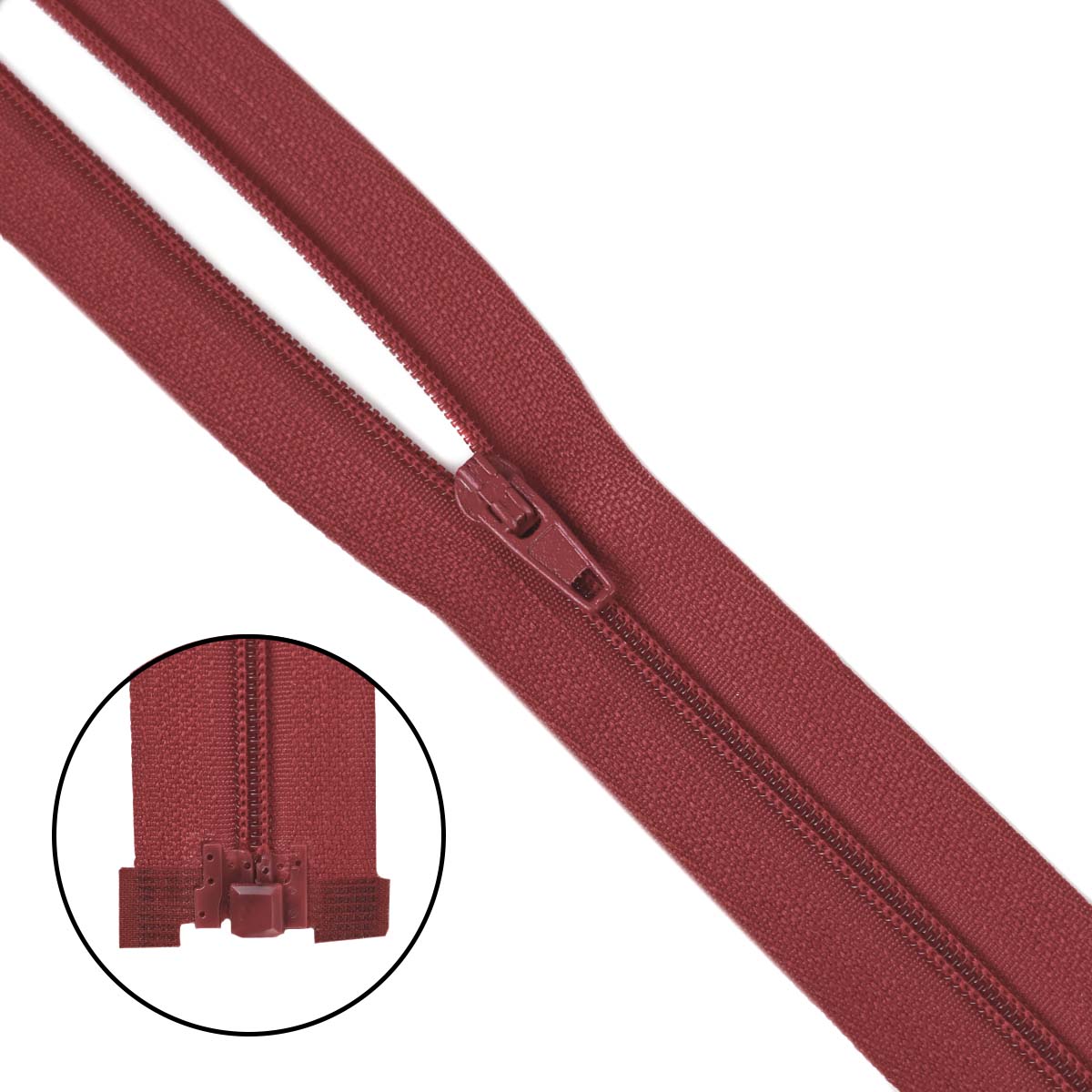 Спираль тип - 3 разъемная  х/б 40 см  № 240 ДС брусничный