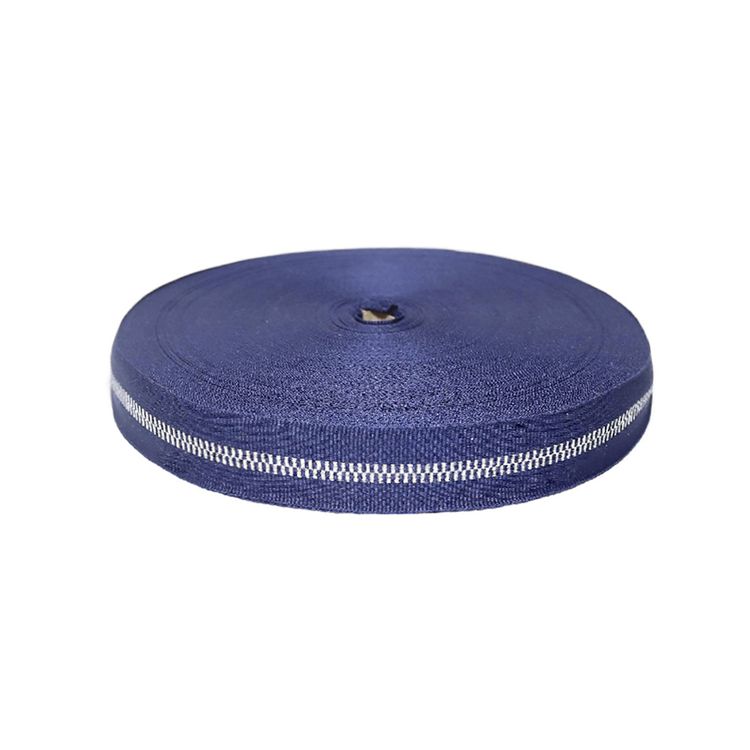 Лента репсовая декоративная арт. 90292, шир. 25 мм, темно-синий с серебром 036122 (уп. 50 м)