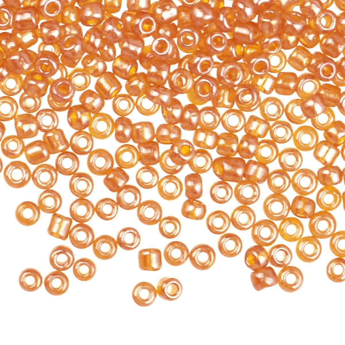Бисер 12/0 (уп. 10 пач.х10 гр) № 109 В оранжевый прозр блестящий