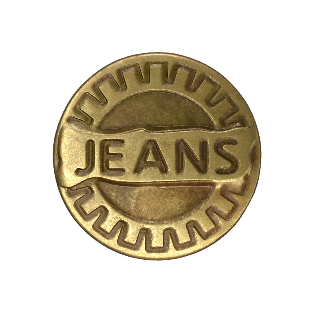 Кнопки - пуговицы джинсовые (уп 100 шт.) диам. 17 мм латунь &quot;Jeans&quot; с орнаментом