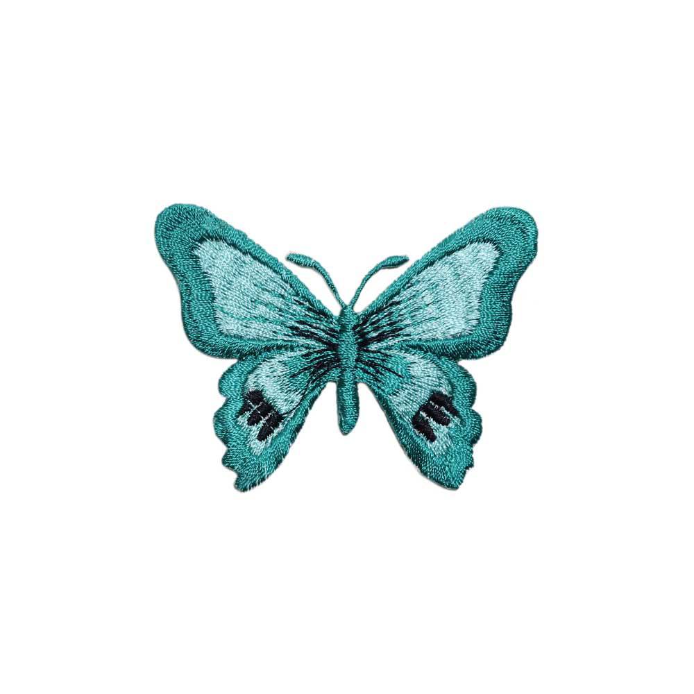 Термоаппликация арт. 2061 №3 "Бабочка" (уп. 12 шт.) 7,5х5,5 морская волна