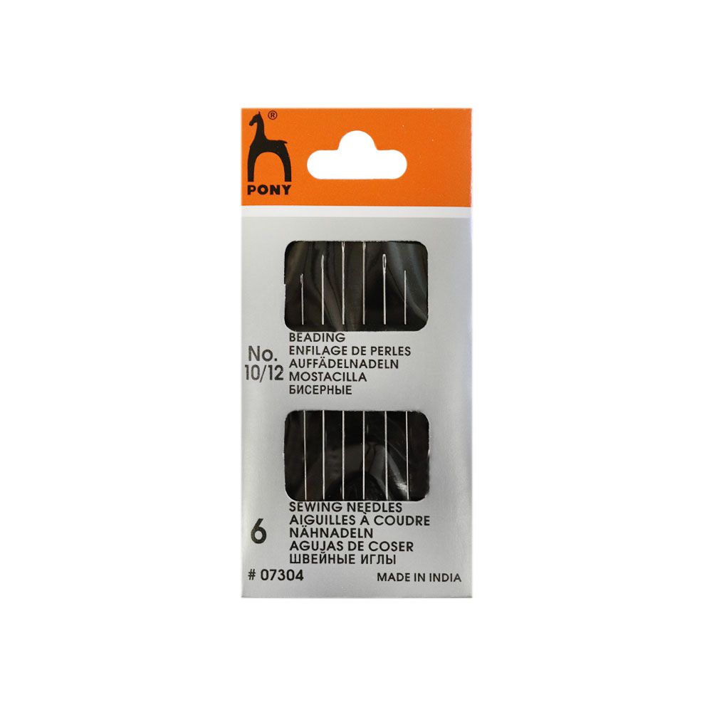 07304(07804) Иглы для бисера PONY (6 игл, дл.: 51-55 мм, диам.:0,35-0,46 мм, 1 уп - 5 пл.)