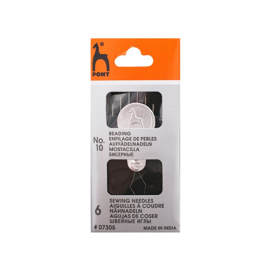 07305 Иглы для бисера PONY (6 игл, дл.: 55,5 мм, диам.: 0,46 мм, 1 уп - 5 пл.)