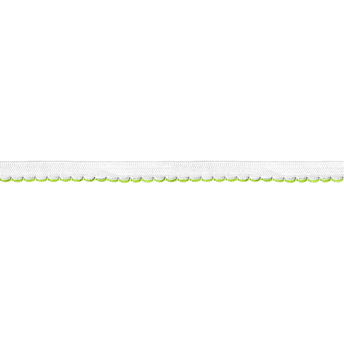 Резинка ажурная для нижнего белья арт. 9112-010 шир. 10 мм бело/салатовая (уп. 50 м)