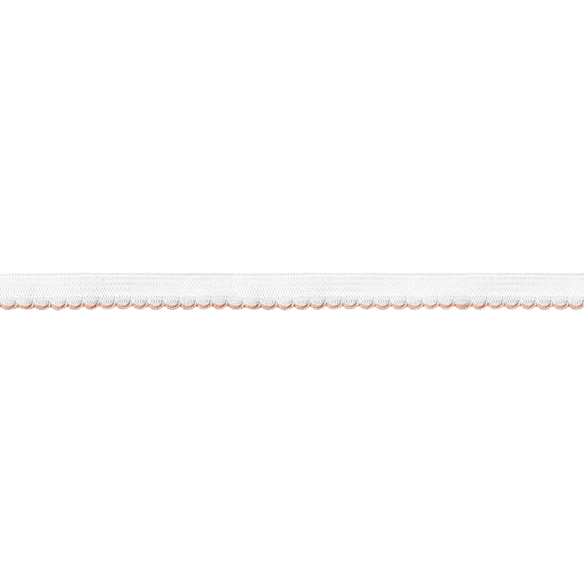 Резинка ажурная для нижнего белья арт. 9112-010 шир. 10 мм бело/св.-оранжевая (уп. 50 м)