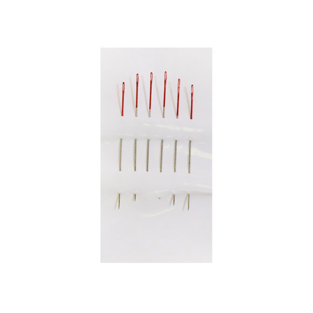 04882 Иглы для вышивания и бисера PONY красное ушко (6 игл, длина: 29 мм, диам.: 0,35 мм, уп. 1 пл.)