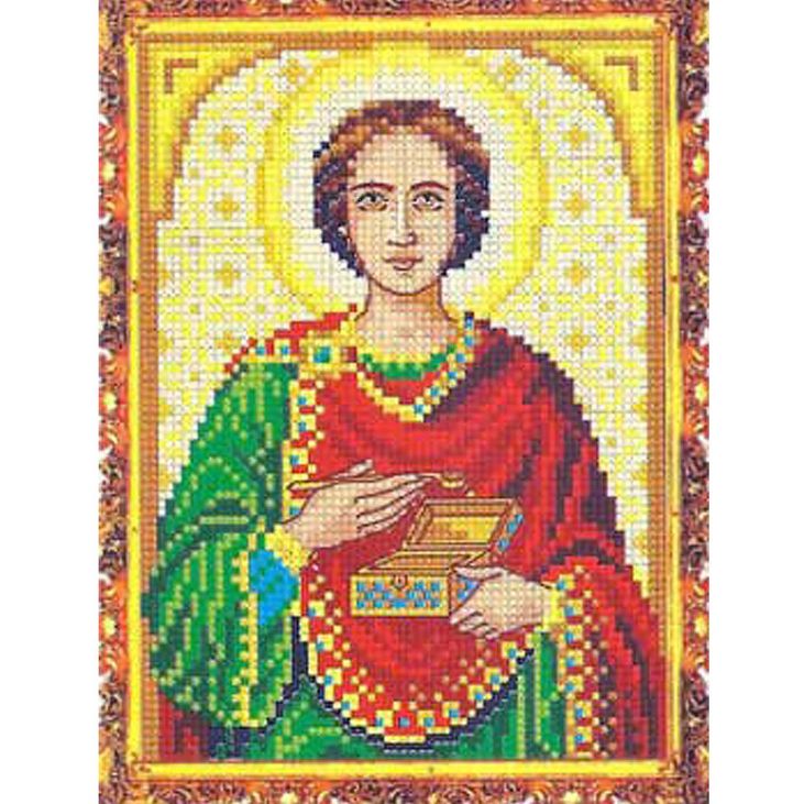 472 Образ Святого Пантелеймона  14 х 19/ набор для вышивания (уп. 1шт.)