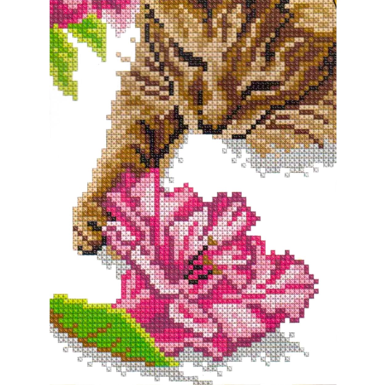 624 Котенок с цветком 13 х 17 / набор для вышивания (уп. 1шт.)