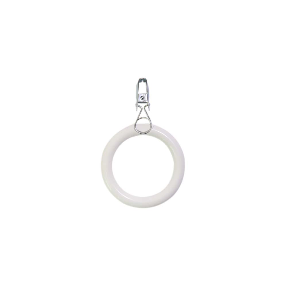 Кольцо шторное с металлическим зажимом (э)  диам. 38 мм арт. С-24 белое (уп. 50 шт.) 4011
